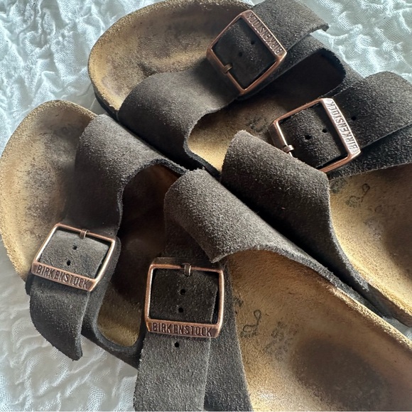 Birkenstock Arizona Mocha Suede Sandals Size 37/6-6.5 - Picture 6 of 10